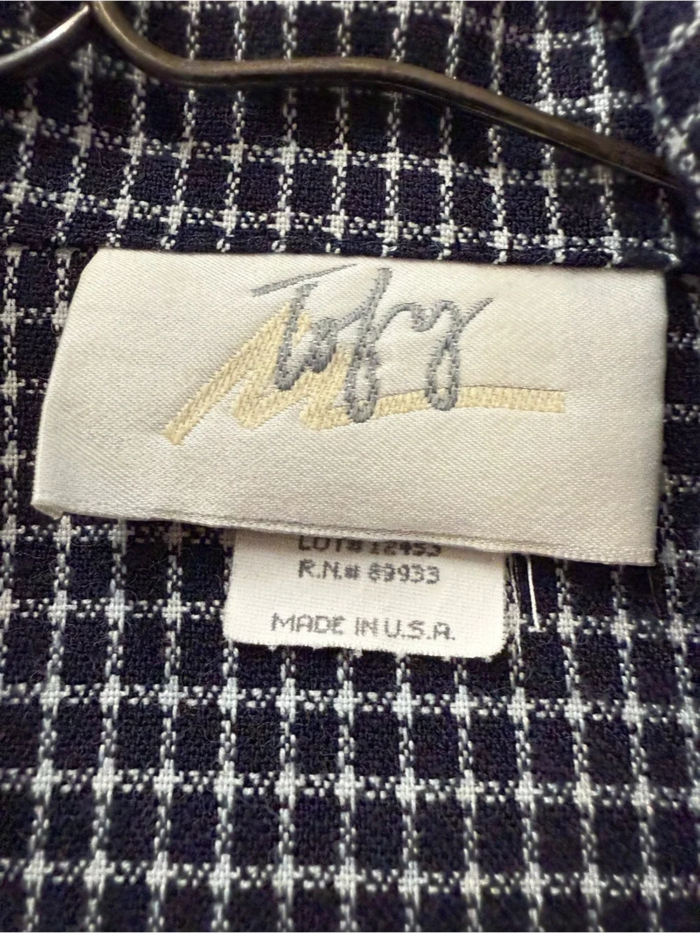Vintage Classic Women's Checked Pantsuit Jacket & Trousers - Navy Check